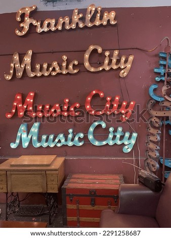 Nashville Music City Vintage Sign