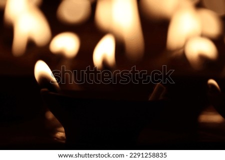 Beautiful diwali lamps with Dark background, Diwali Diya