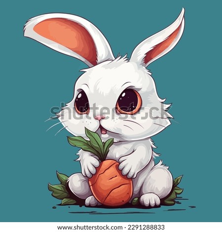 Cartoon funny rabbit mascot vector illustration character concept animal icon isolated