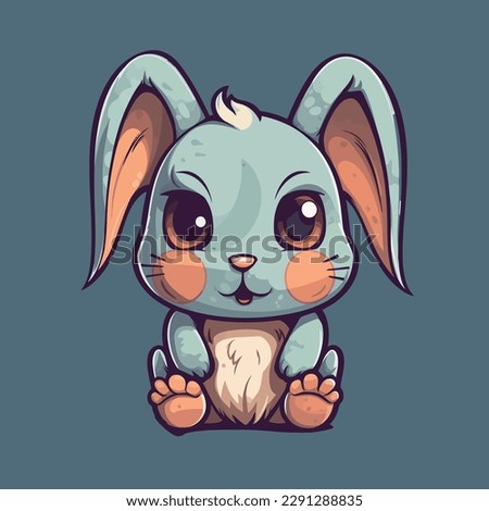 Cartoon funny rabbit mascot vector illustration character concept animal icon isolated