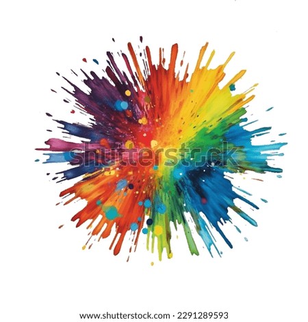 Rainbow colorful splash isolated on white background Royalty-Free Stock Photo #2291289593