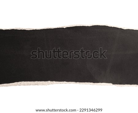 Black paper framed text torn in the shape of a rectangle. Blank old paper template with white background and clipping path. Royalty-Free Stock Photo #2291346299