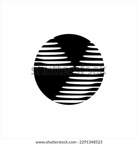 Abstract letter Y vector logo design in black circle.