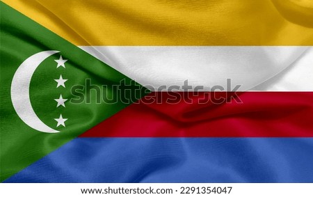 Realistic photo of the Comoros flag
