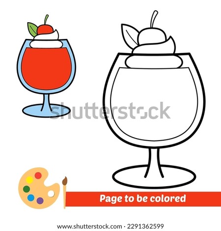 coloring book for kids, drink vector