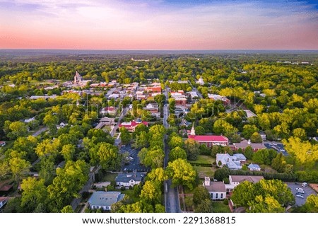 Madison, Georgia, USA overlooking the downtown historic district at dusk. Royalty-Free Stock Photo #2291368815