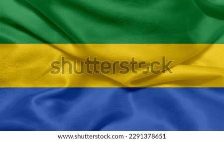 Realistic photo of the Gabon flag Royalty-Free Stock Photo #2291378651