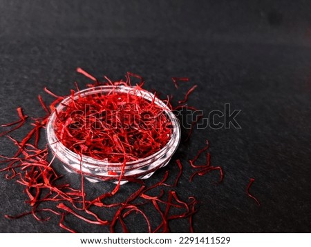 clear picture of saffron kept on a dark background