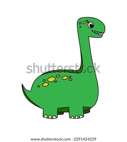 Dinosaur character Vector color doodle illustration isolated on white