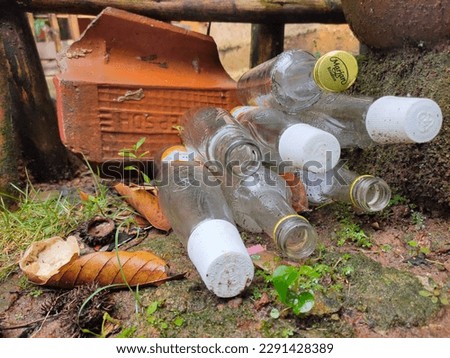 used syrup bottles after heavy rain