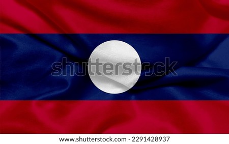Realistic photo of the Laos flag 
