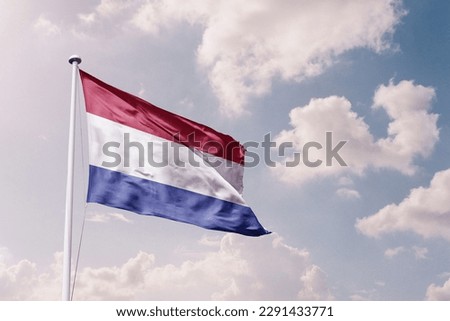 Netherlands waving flag, flag in a pole, memorial day, freedom of speech, horizontal flag, rectangular, national, raise a flag, emblem