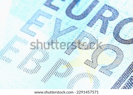Macro image of Euro banknote as symbol of economic of European Union 