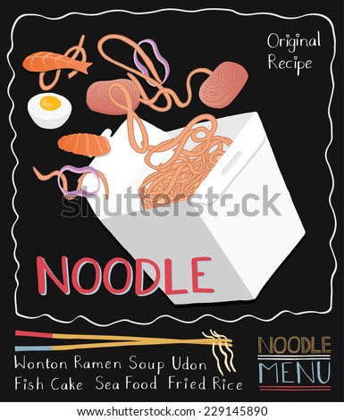 Asian food vector drawings set. 