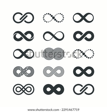 set of infinity logo vector icon Royalty-Free Stock Photo #2291467719