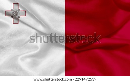 Realistic photo of the Malta flag Royalty-Free Stock Photo #2291472539