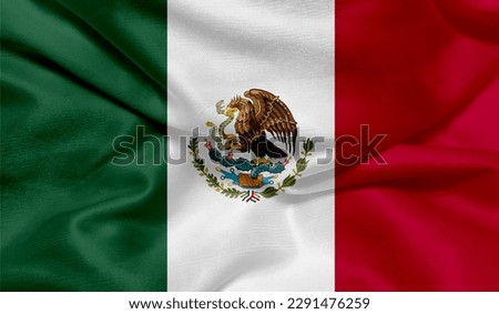Realistic photo of the Mexico flag Royalty-Free Stock Photo #2291476259