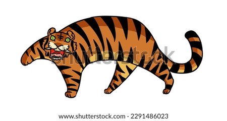 Angry tiger isolated picture with white background