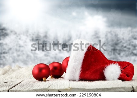 santa clause hat and balls 