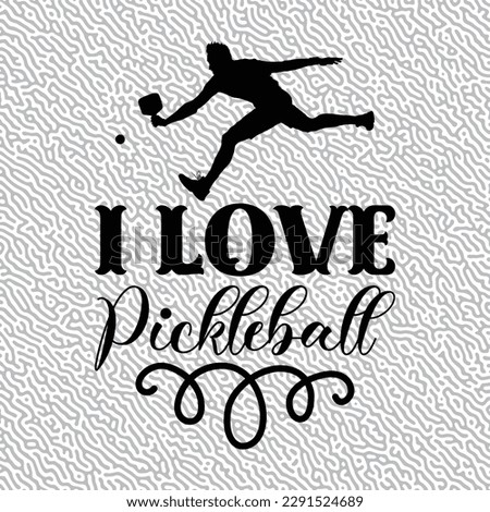 I Love Pickleball Typography T-Shirt Design