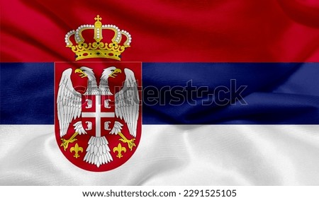Realistic photo of the Serbia flag