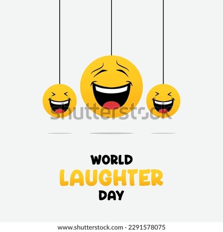 World Laughter Day ,Vector illustration of Happy World Laughter Day social media. Royalty-Free Stock Photo #2291578075