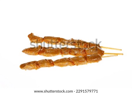 Kebabs on a white background, close-up pictures
