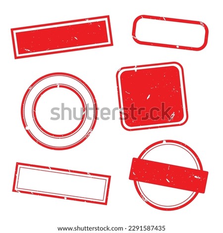 Empty frame postal stamp. Set stamp grunge isolated on white background. Grunge textured stamp. Vector stock Royalty-Free Stock Photo #2291587435