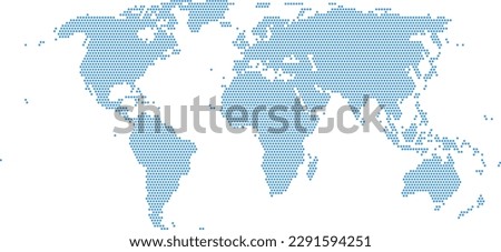 blue dot world map on white background