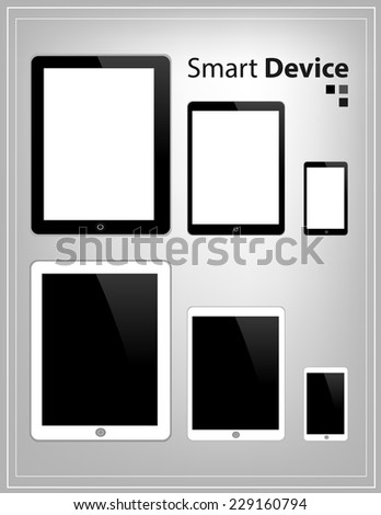 Smart Device Tablet and phone Vector, Similar To iPad, Similar To iPhone.