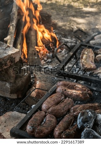 Picture of food against campfire