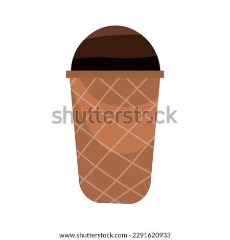 Sweet chocolate ice-cream on white background