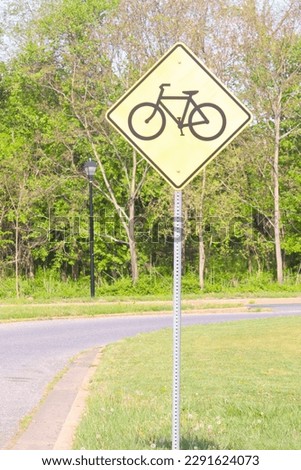 Yellow Bicycle Path Traffic Sign