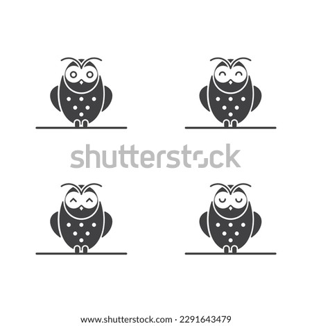 Owl Icon Set Vector Design.