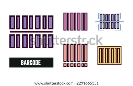 Barcode Icon Set Vector Illustration