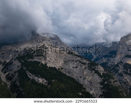 Beautiful mountains in the Dolomites. Mountains before the storm. Mountains in the Tofan massif. Col Rosa peak in Italy.