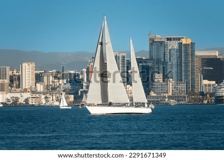 Seafront view of city of San Diego, California, USA