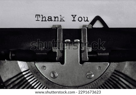 Text Thank You typed on retro typewriter Royalty-Free Stock Photo #2291673623
