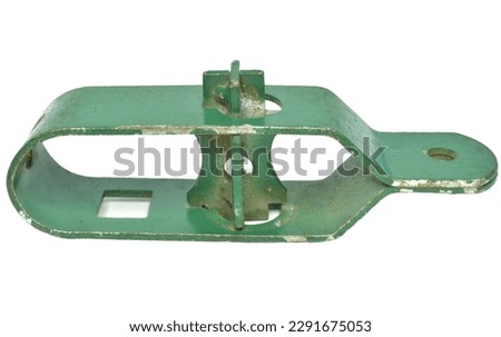 Green metal Wire tensioner isolated on white background