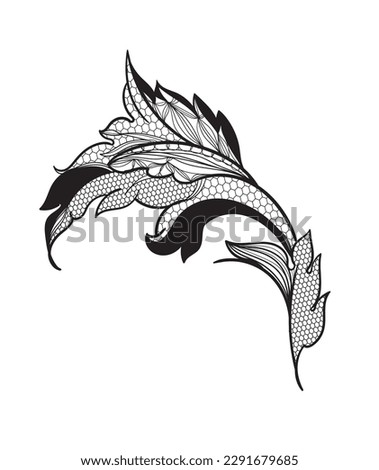 lace  flowers and foliage. Vector illustration, bouquet.