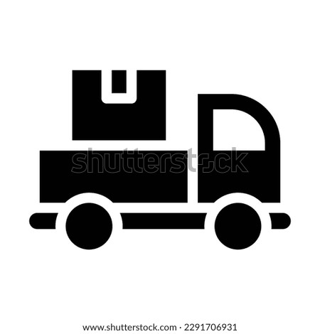 delivery truck solid icon illustration vector graphic