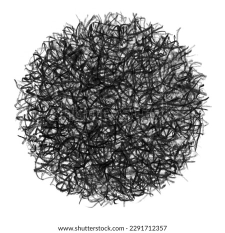 Pencil black color scribble circle on white background. Royalty-Free Stock Photo #2291712357