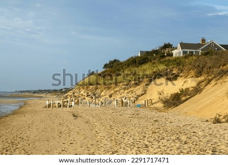 Sunrise on First Encounter Beach on Cape Cod at Eastham Massachusetts Royalty-Free Stock Photo #2291717471