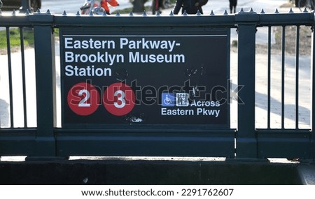 eastern parkway brooklyn museum subway stop on the 2, 3 lines of the nyc subway system new york city entrance sign