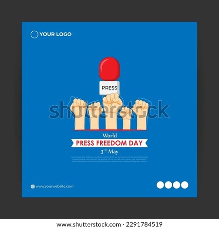 Vector illustration of World Press Freedom Day Website landing page banner mockup Template