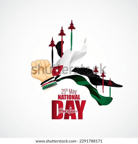 Vector illustration of Jordan National Day social media story feed mockup template poster banner flyer Royalty-Free Stock Photo #2291788171