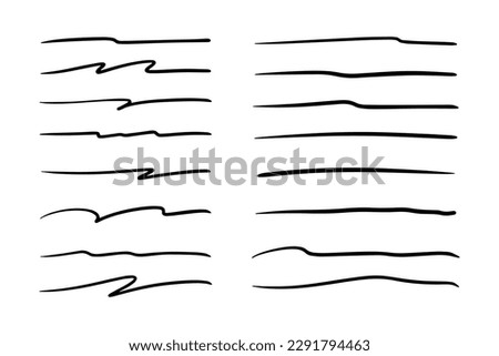 Vector set of hand drawn underline. Royalty-Free Stock Photo #2291794463