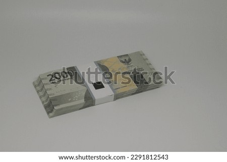 wads of rupiah. 3d image. Isolated white background.