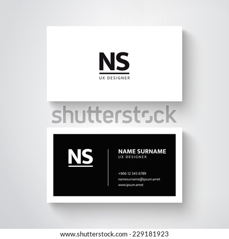 Vector simple  business card template. Clean design Royalty-Free Stock Photo #229181923