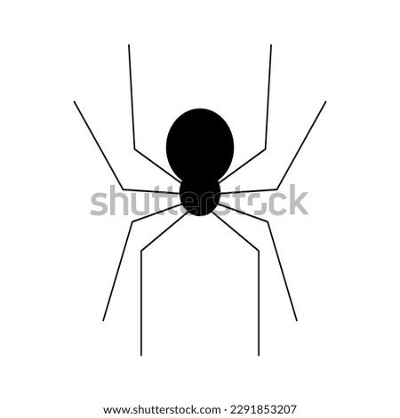 spider silhouette with cross, drawing on white background